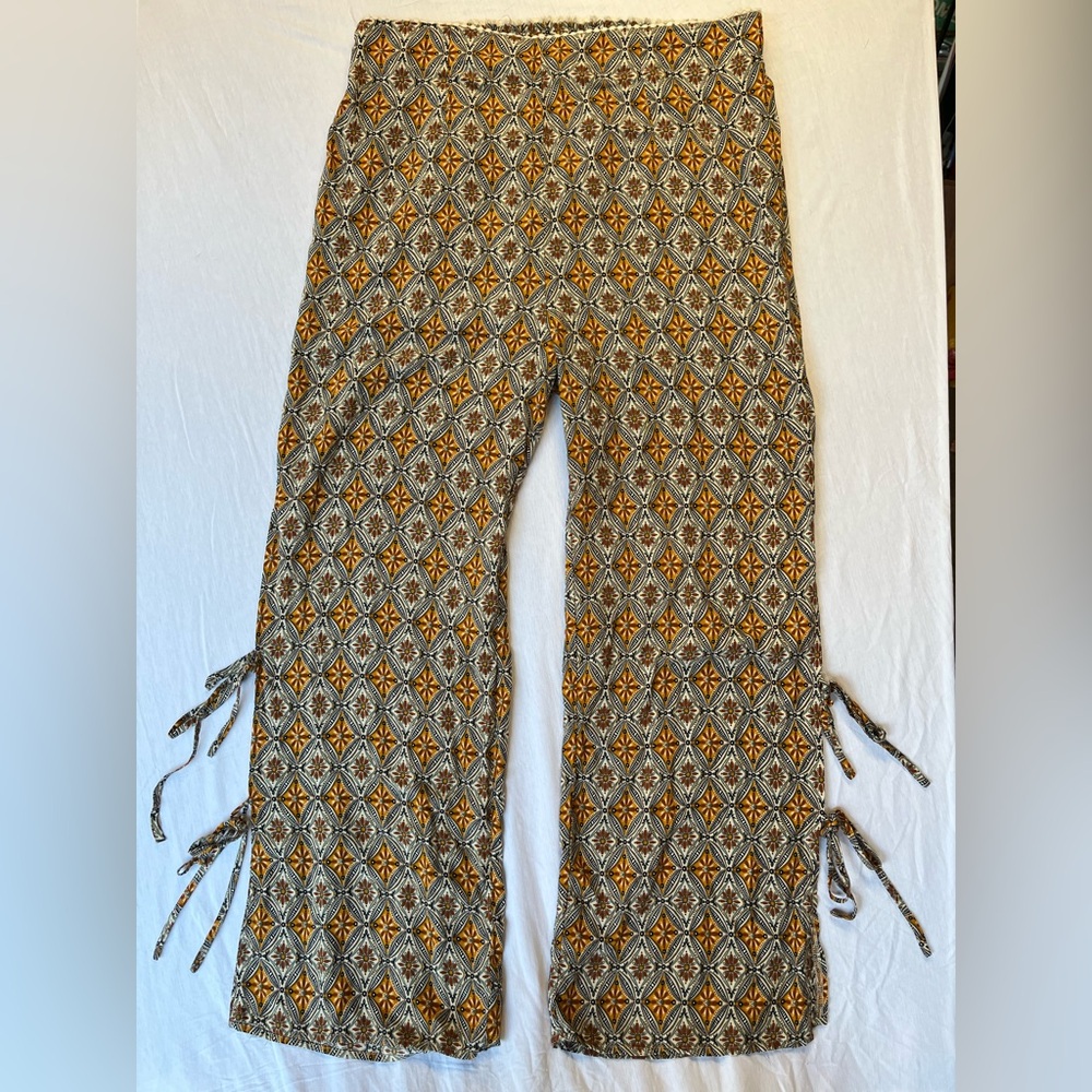 Luukse  2XL Super Soft Pants 100% Viscose Elastic Waist Side Slit With Ties